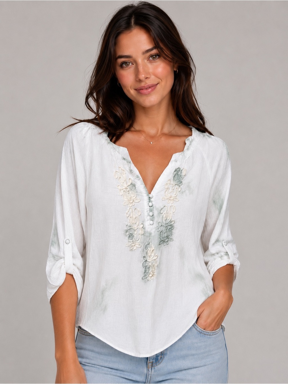 Vintage America Blues Liliana Embroidered Boho Top – Size Small